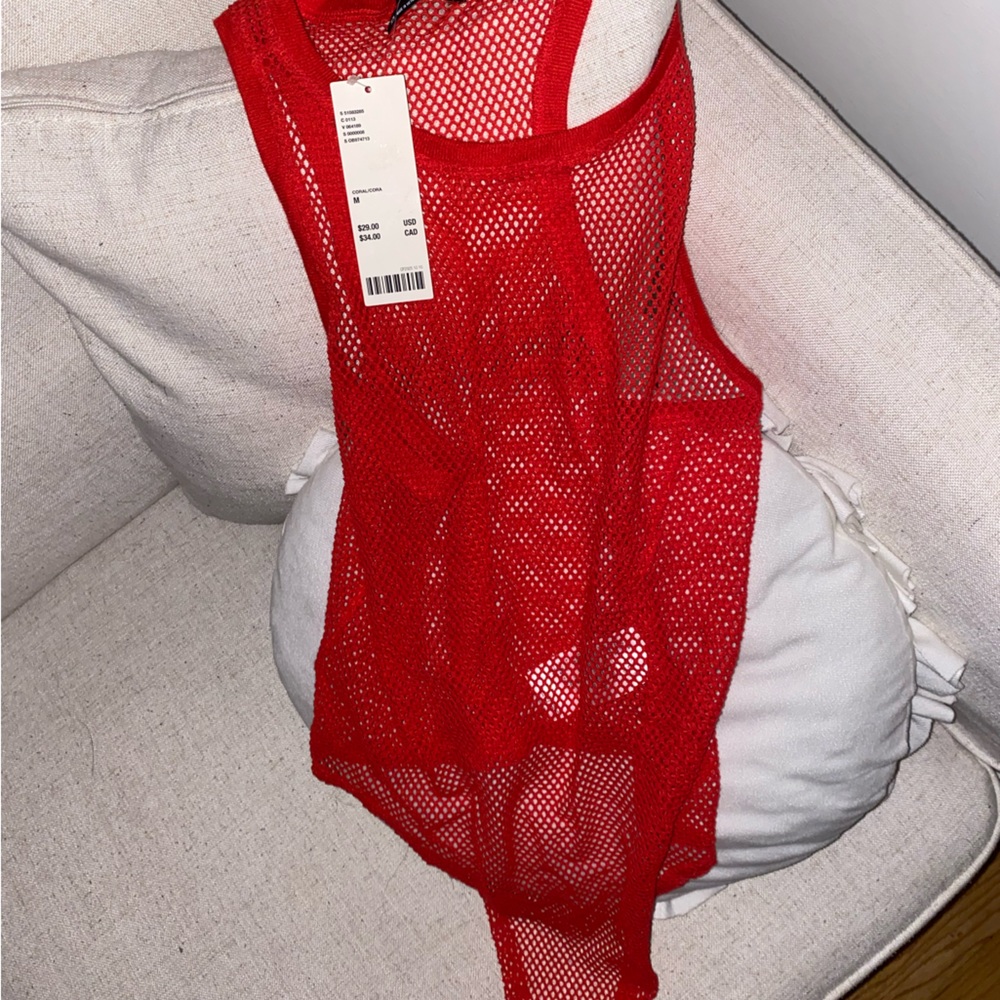 Red Urban Outfitters Mesh crop top